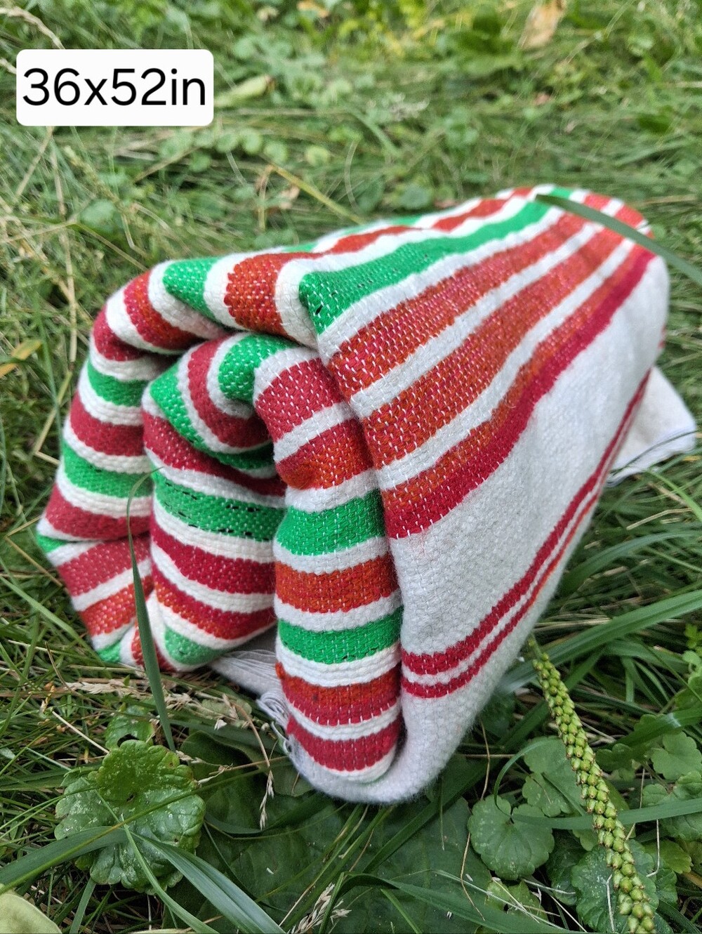 New Handmade Cotton Blanket Green and Red  Blanket cotton Throw  -36 By 52 In